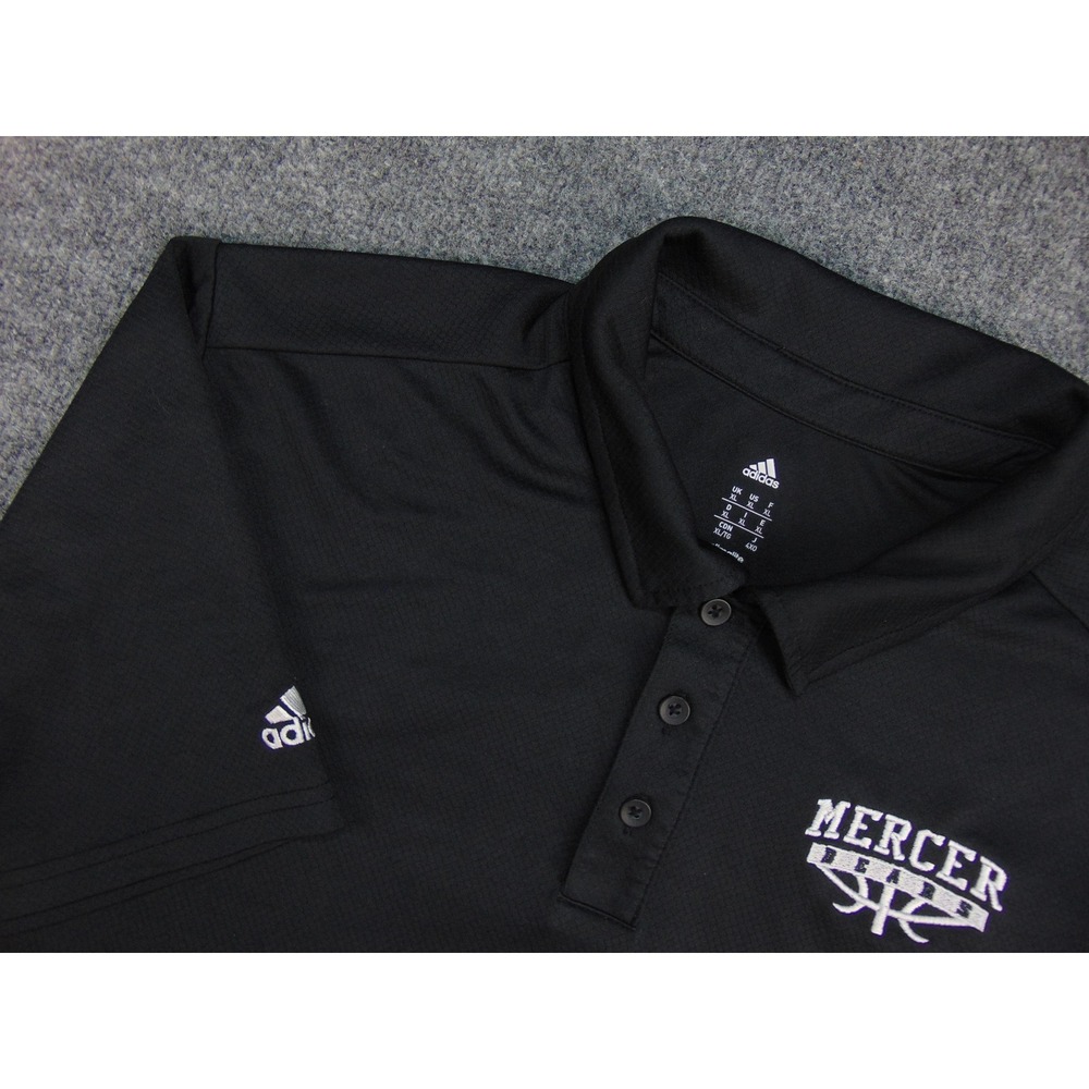 Mercer Bears Polo Mens XL Adidas Black Climalite Athletic Sporty Collegiate